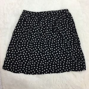 Garnet Hill Black Print Skirt
